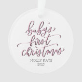 Custom Baby Girl's eerste kerst Ornament (voorkant)
