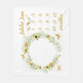 Custom Baby Milestone Maandelijkse Deken, Zonneblo Fleece Deken (Voorkant)