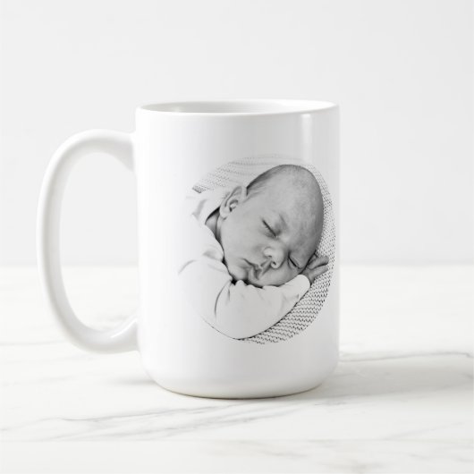 "Custom Baby Mok – Foto & Naam Geboortegeschenk" (Links)