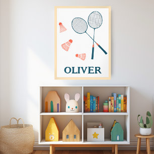 CUSTOM BABY NAAM Badminton Racquets & Birdies Poster