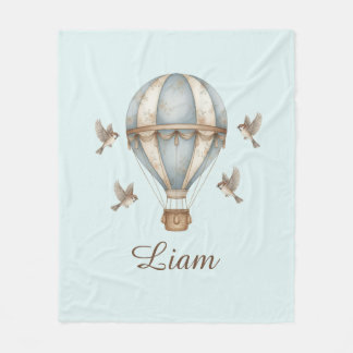 Custom Baby Name Fleece Blanket Watercolor Vintage Deken