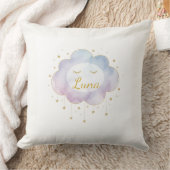 Custom Baby Name Lavender Watercolor Cloud Gold Ey Kussen (Deken)