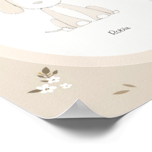 Custom Baby Name Nursery - Cute Dog Poster (Hoek)