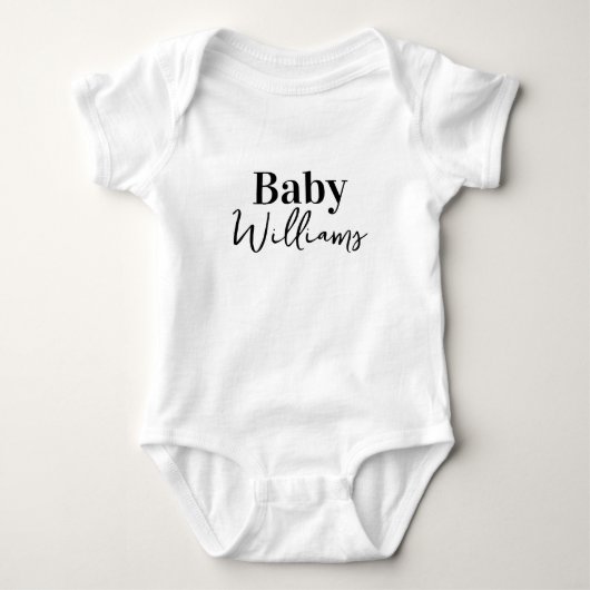 Custom Baby Name Unique Typography  Romper (Voorkant)