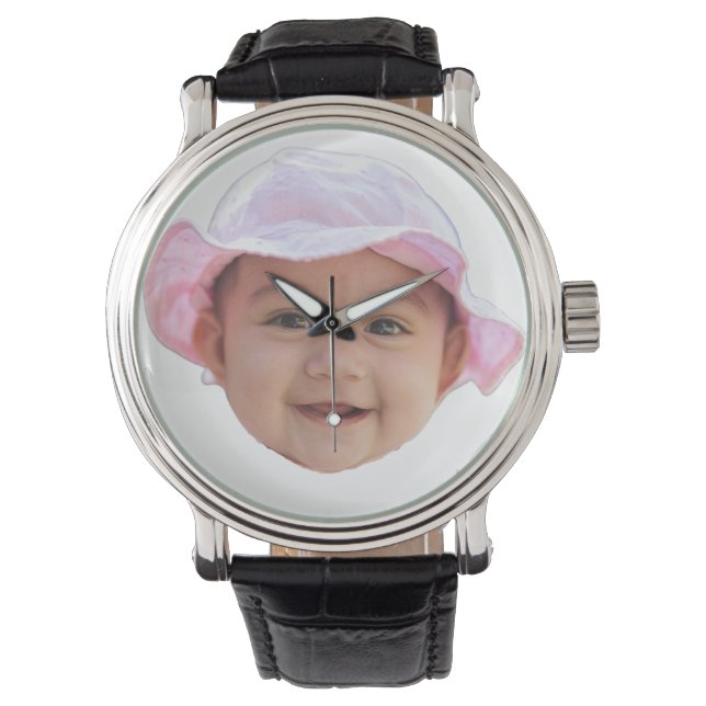 Custom Baby Photo, Baby Photo Face Horloge (Voorkant)