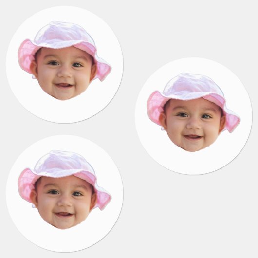 Custom Baby Photo, Baby Photo Face Labels (Groep)