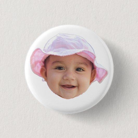Custom Baby Photo, Baby Photo Face Ronde Button 3,2 Cm (Voorkant)