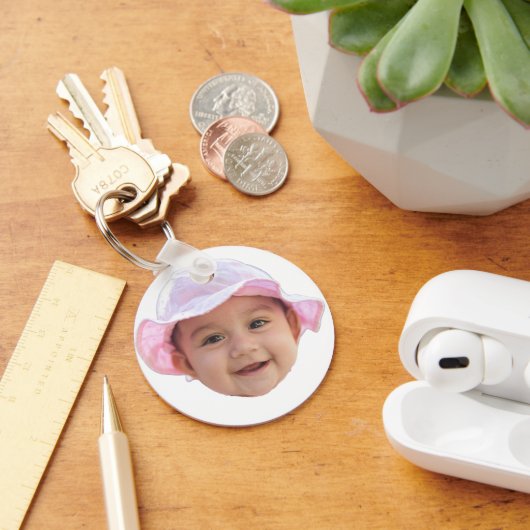 Custom Baby Photo, Baby Photo Face Sleutelhanger (Bureau)