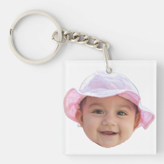 Custom Baby Photo, Baby Photo Face Sleutelhanger (voorkant)