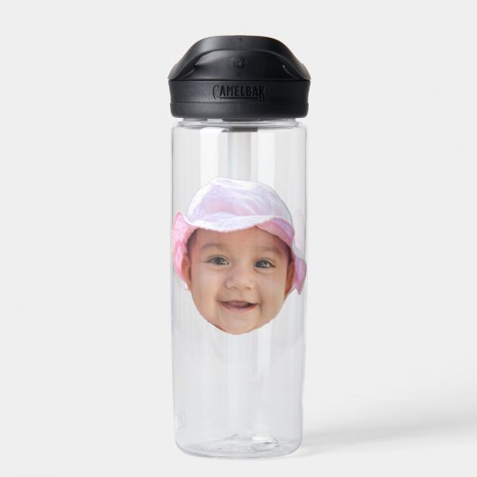 Custom Baby Photo, Baby Photo Face Waterfles (Achterkant)