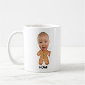 Custom Baby Photo Face Funny Christmas Gingerbread Koffiemok (Links)