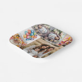 Custom Baby Photo Paper Plate – Brown Frame Papieren Bordje (Gebogen)