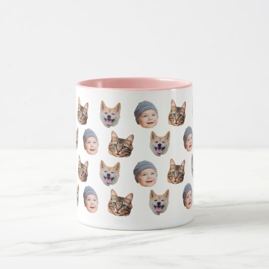 Custom Baby Picture Mug with Repeating Faces  Mok (Midden)