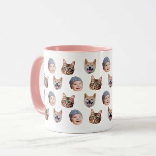 Custom Baby Picture Mug with Repeating Faces  Mok (Voorkant links)
