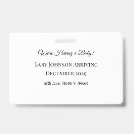 Custom Baby Reveal Kaart Badge