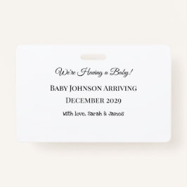 Custom Baby Reveal Kaart Badge