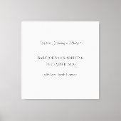Custom Baby Reveal Kaart Canvas Afdruk (Voorkant)
