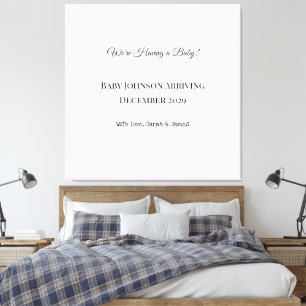 Custom Baby Reveal Kaart Canvas Afdruk