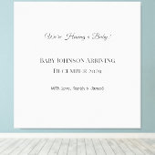 Custom Baby Reveal Kaart Canvas Afdruk (Insitu (Houten vloer))