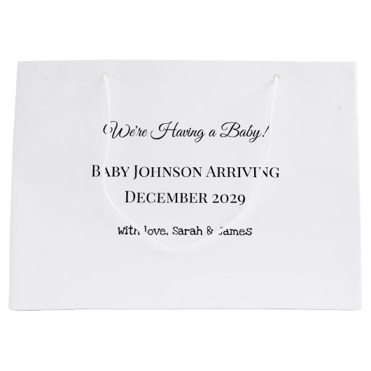 Custom Baby Reveal Kaart Groot Cadeauzakje (Voorkant)