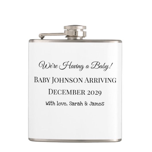 Custom Baby Reveal Kaart Heupfles (Voorkant)