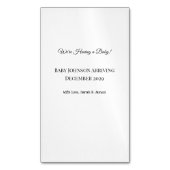 Custom Baby Reveal Kaart Magnetisch Visitekaartje (Voorkant Verticaal)