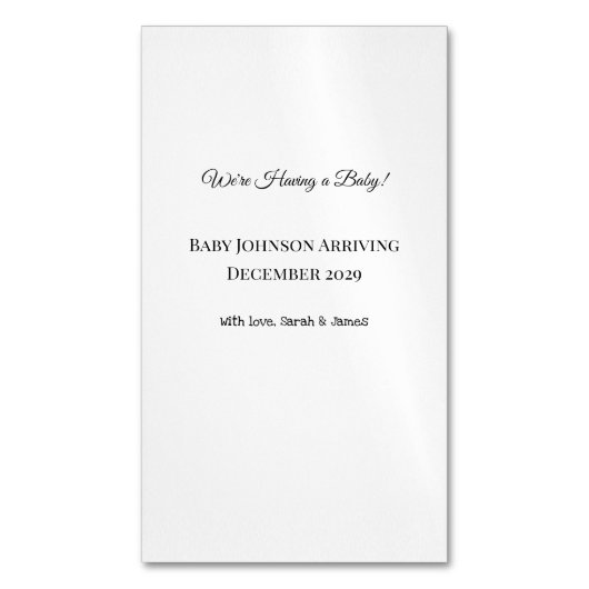 Custom Baby Reveal Kaart Magnetisch Visitekaartje (Voorkant Verticaal)