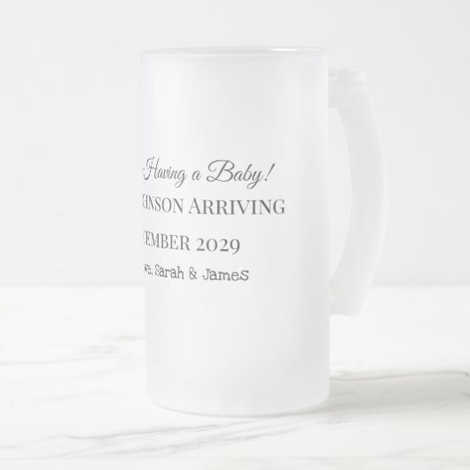 Custom Baby Reveal Kaart Matglas Bierpul (Voorkant rechts)