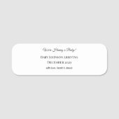 Custom Baby Reveal Kaart Naamplaatje (Voorkant)