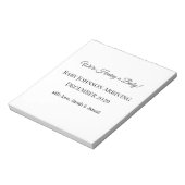 Custom Baby Reveal Kaart Notitieblok (Linkerzijde)