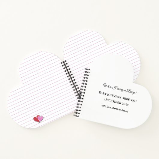 Custom Baby Reveal Kaart Notitieboek (Binnen)