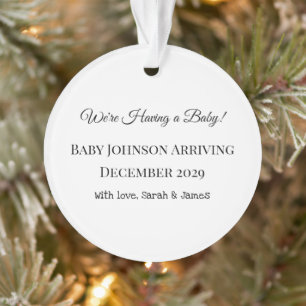 Custom Baby Reveal Kaart Ornament