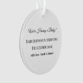 Custom Baby Reveal Kaart Ornament (voorkant)