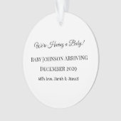 Custom Baby Reveal Kaart Ornament (voorkant)