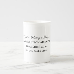 Custom Baby Reveal Kaart Porselein Kop