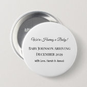 Custom Baby Reveal Kaart Ronde Button 7,6 Cm (Voorkant /achterkant)