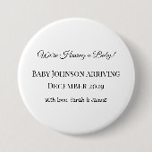 Custom Baby Reveal Kaart Ronde Button 7,6 Cm (Voorkant)