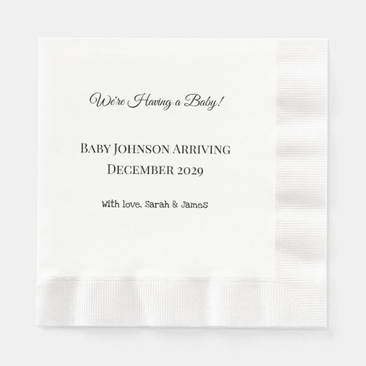 Custom Baby Reveal Kaart Servet (Voorkant)