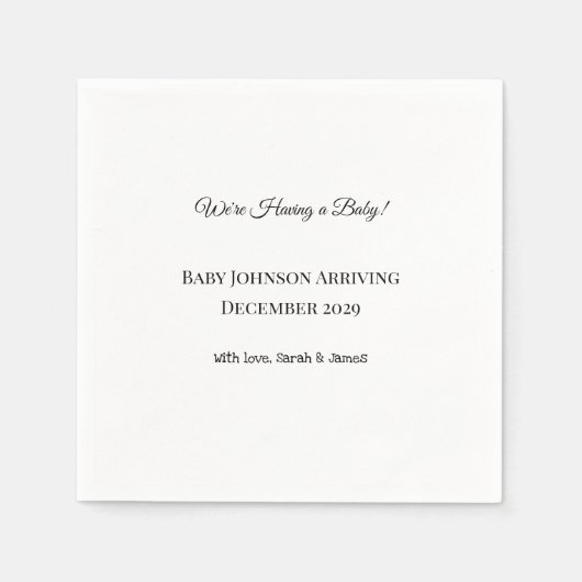 Custom Baby Reveal Kaart Servet (Voorkant)