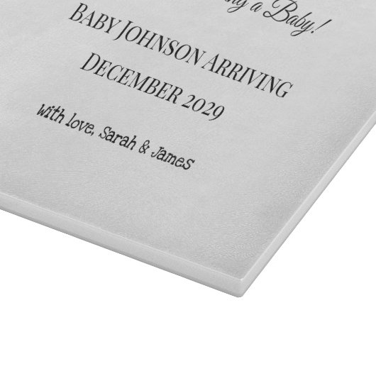 Custom Baby Reveal Kaart Snijplank (Hoek)