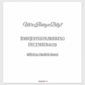 Custom Baby Reveal Kaart Sticker (Vel)