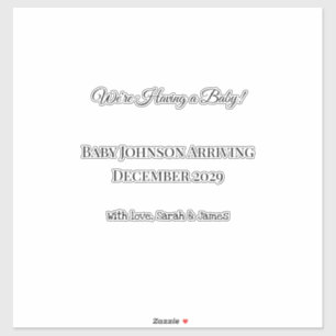 Custom Baby Reveal Kaart Sticker