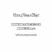 Custom Baby Reveal Kaart Sticker (Voorkant)