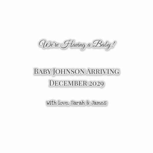 Custom Baby Reveal Kaart Sticker (Voorkant)