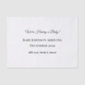 Custom Baby Reveal Kaart Tissuepapier (Voorkant)