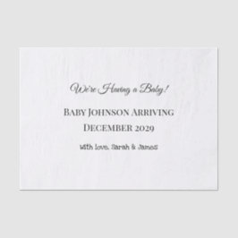 Custom Baby Reveal Kaart Tissuepapier