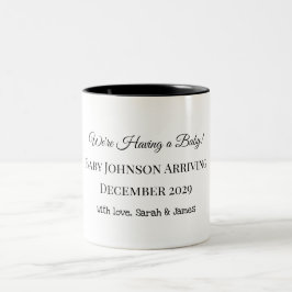 Custom Baby Reveal Kaart Tweekleurige Koffiemok