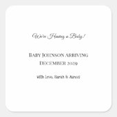 Custom Baby Reveal Kaart Vierkante Sticker (Voorkant)