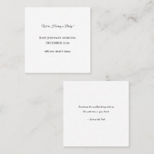 Custom Baby Reveal Kaart Vierkante Visitekaartje