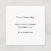 Custom Baby Reveal Kaart Vierkante Visitekaartje (Voorkant)